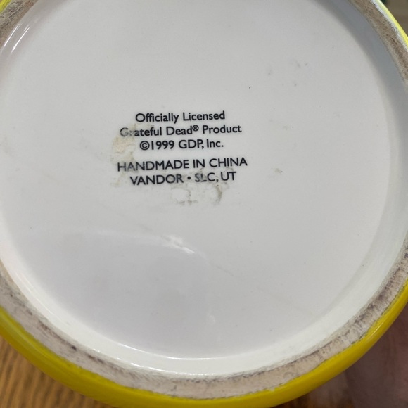 Grateful Dead Yellow Mug with blue deady bear - Picture 4 of 5